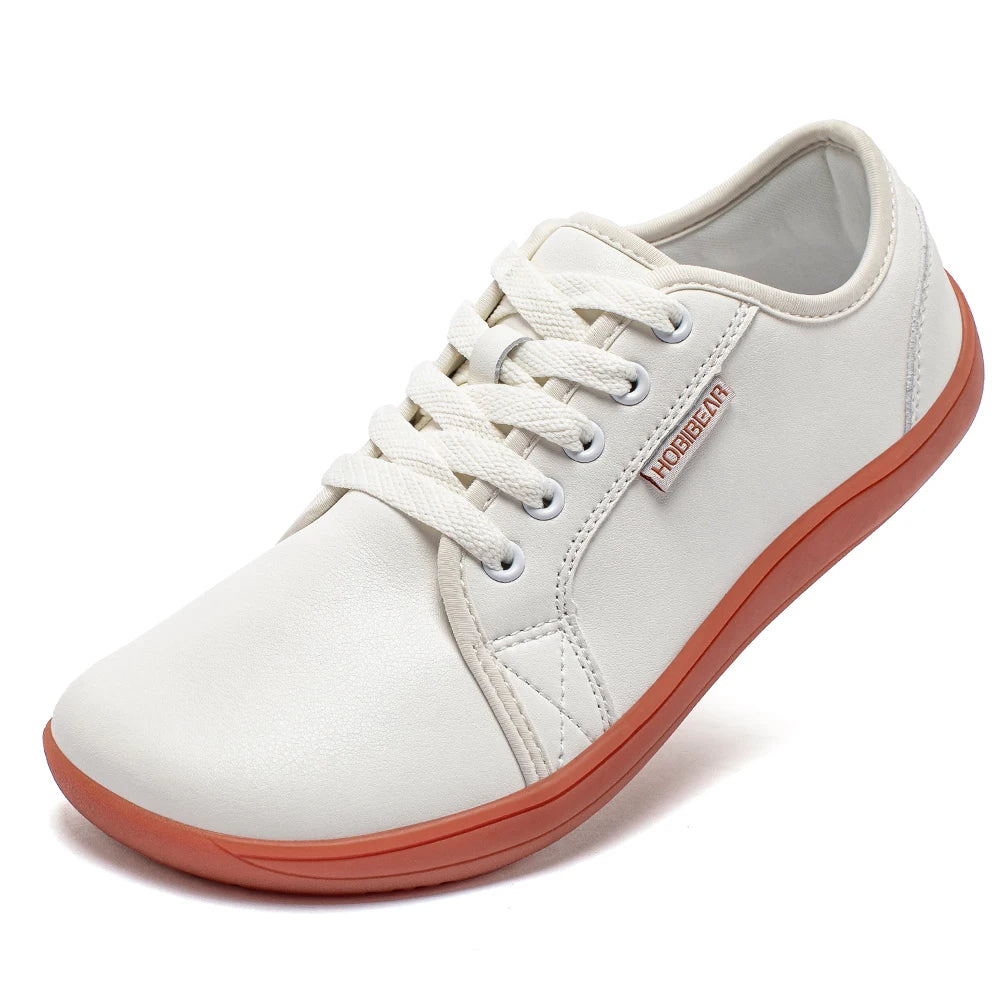HOBIBEAR Minimalistische Schuhe für Herren und Damen, weite Zehenbox, Barfuß-Schuhe, Zero Drop, Freizeit-Sneaker aus Kunstleder, leichte Walking-Sneaker