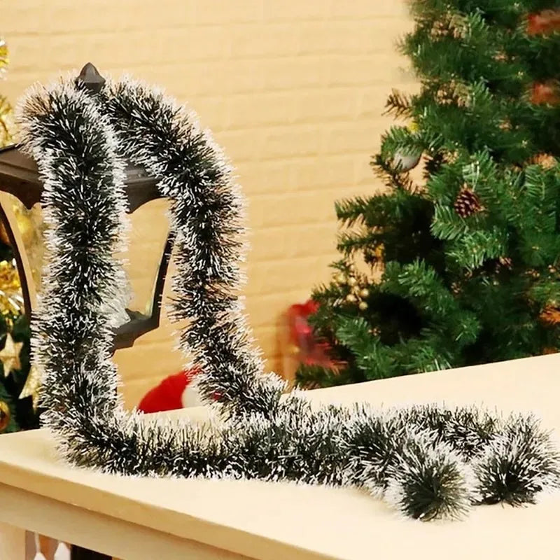 Weihnachten Grüne Zuckerrohr Bänder Girlande DIY Weihnachtsbaumschmuck Grüne Zuckerrohr Bänder Kranz Hängender Anhänger Haus Party Dekoration