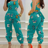 Eleganter Damen Overall 2024 Sommer Mode Träger Hohl Sexy Off-Taille Bedruckter Jumpsuit