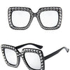 Glitter Women Sunglasses Brand Design Flash Square Shades Mirror Female Sun Glasses Bezel Bling Rhinestones