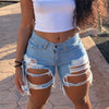 2025 Summer New Women's Ripped Denim Shorts Fashion High Street Sexy Hot Girl Jeans Shorts S-2XL