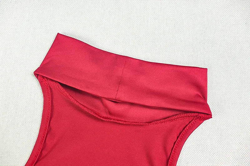 Joskaa Elegant Red Mini Tiered Dress Women Hipster Sexy Halter Backless Skinny Vestidos 2025 Summer Clubwear Vacation Beachwear