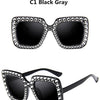Glitter Women Sunglasses Brand Design Flash Square Shades Mirror Female Sun Glasses Bezel Bling Rhinestones