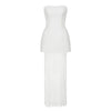 Tornova Strapless Lace Dress Sets Female Elegant Sexy Strap Vest High Waist Splice Long Skirt Ladies Slim Banquet 2 Pieces Set