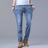 Frühlings Herren Hellblaue Slim Jeans Stylische Lässige Stretch Denim Hose Klassische Chinohose Rauchgrau