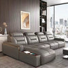 Premium italienische Echtleder-Ecksofas Sofagarnituren mit USB und Bluetooth Lautsprecher – MANBAS Wohnzimmermöbel