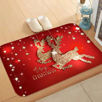 Weihnachts-Fußmatte Weihnachtsmann Teppich Frohe Weihnachten Dekorationen für Zuhause 2024 Weihnachtsbaumschmuck Navidad Natal Geschenke Neujahr 2025