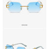 Hexagon Rimless Sunglasses Square Women Retro Men Sun Glasses Brand Designer Eyewear UV400 Shades Oculos Female Gafas
