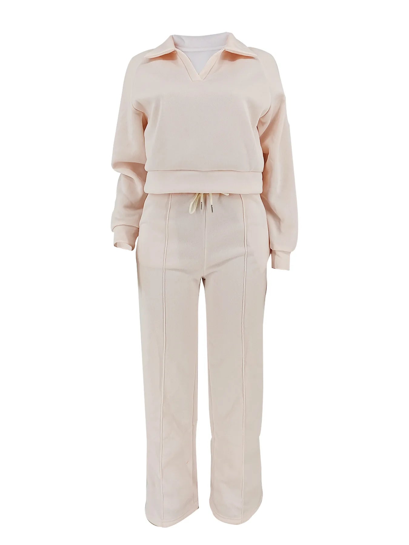 CM.YAYA Fashion Striped Women's Set V-neck Long Sleeve Sweatshirt and SweatPants Tracksuit 2025 Winter Two 2 Piece Set Outfit
