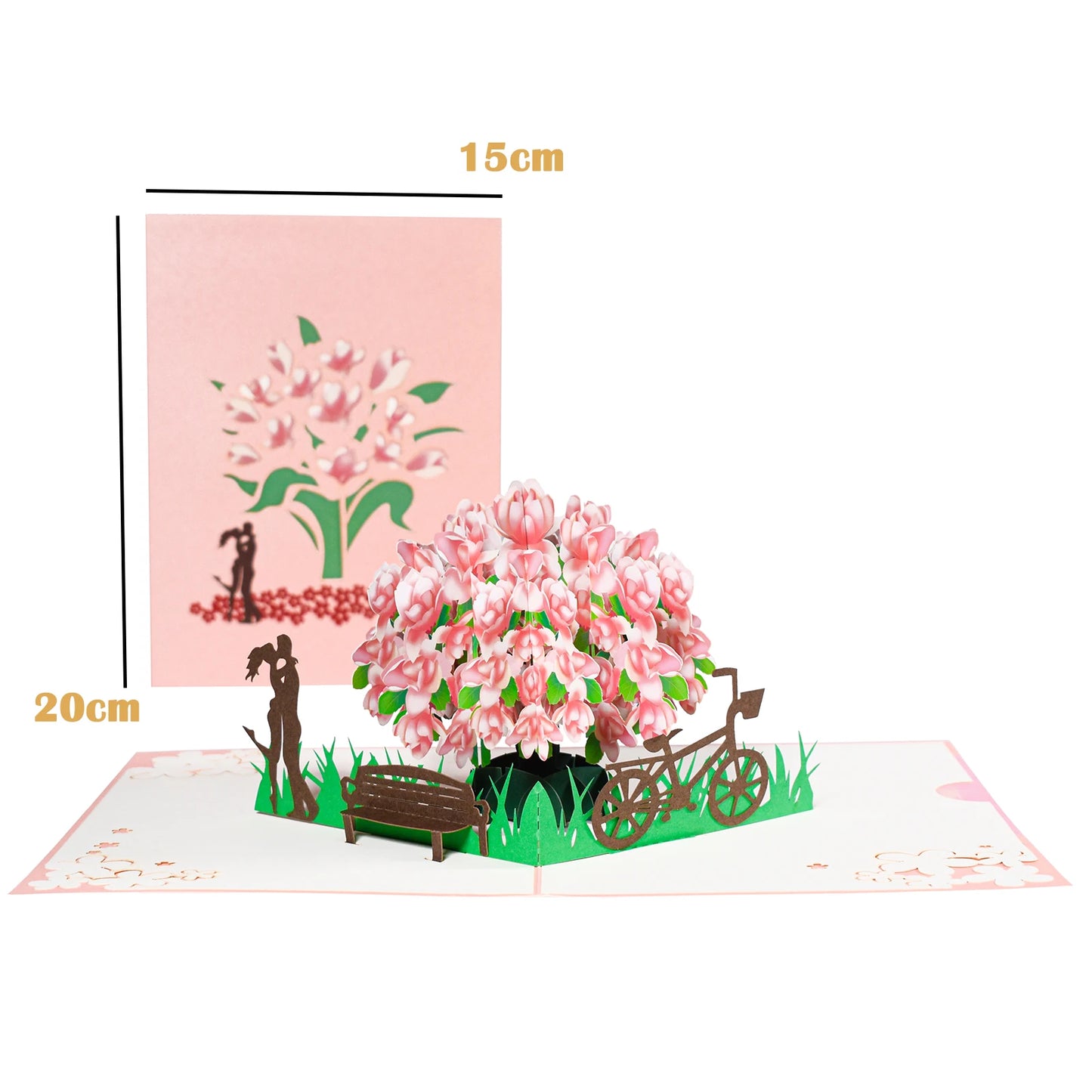 Valentinstag Geschenk 3D Pop Up Karte Jahrestag Hochzeit Geburtstag für Ehefrau Ehemann Grußkarten mit Umschlag und Notizkarte