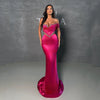 Thinyfull Sexy Women Mermaid Prom Evening Dresses Formal Beadings Hollow Out Night Party Cocktail Party Prom Gowns Custom Size