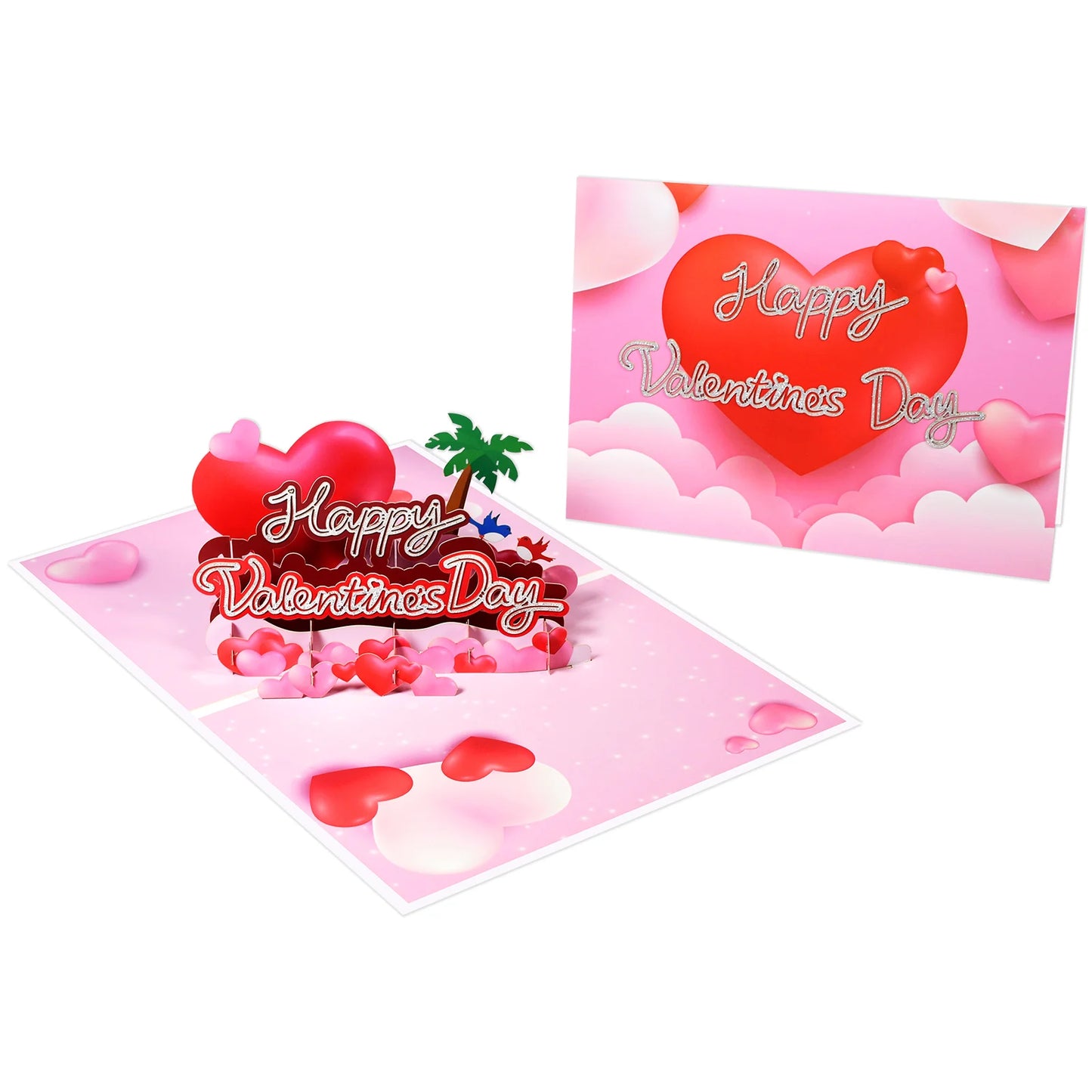 Valentinstag Geschenk 3D Pop Up Karte Jahrestag Hochzeit Geburtstag für Ehefrau Ehemann Grußkarten mit Umschlag und Notizkarte
