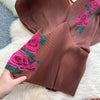 Two Pieces Women Dress Sets Solid Matching Sets V Neck Printing Top High Waist Pleat Dress Loose Fit Casual 2025 Autumn Winter