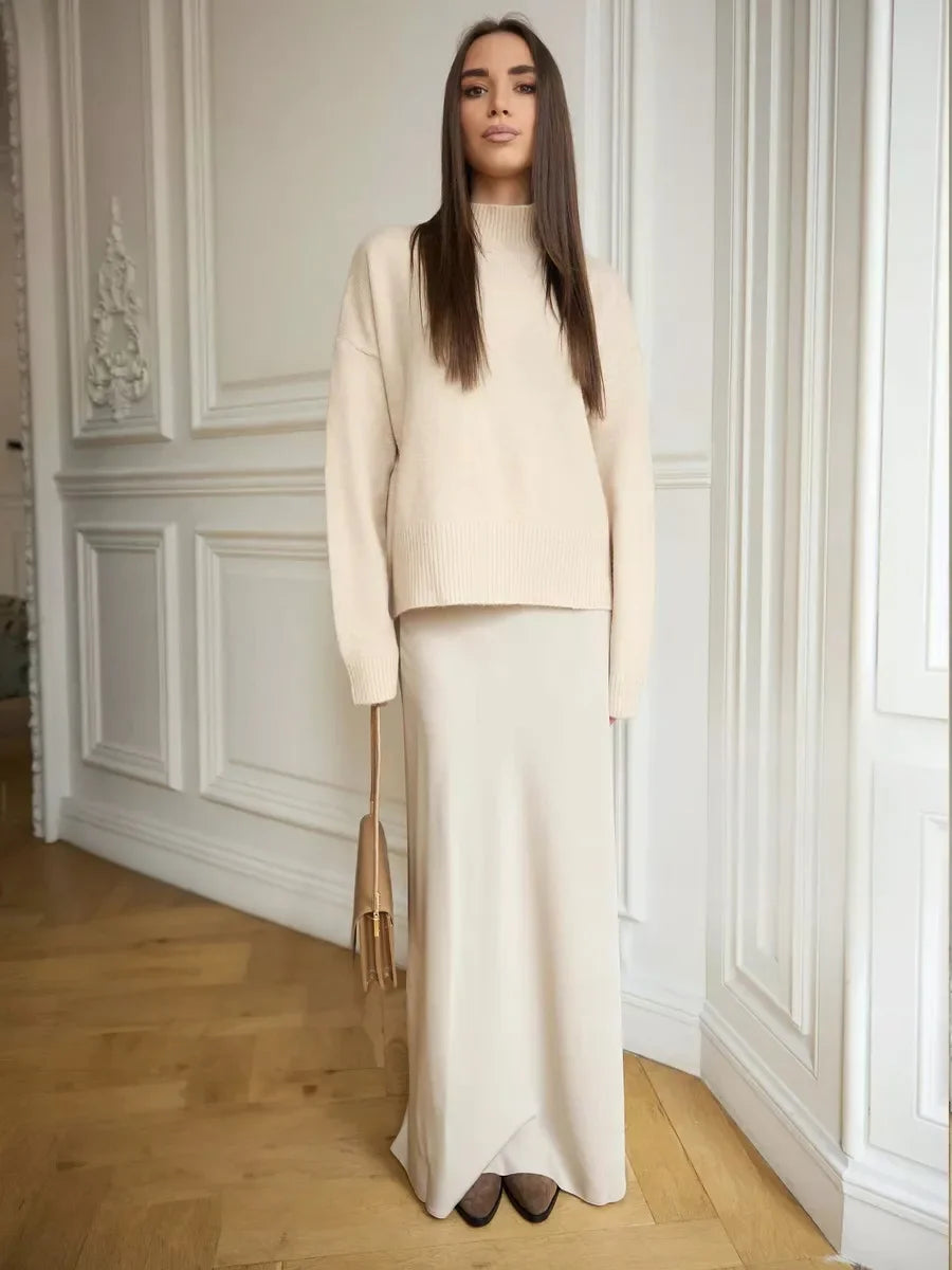 Wolfeel Freizeit Satin Damenrock Frühling Sommer Mode Locker Hoher Bund Maxi Röcke Elegant Einfacher Satin-Fischschwanzrock