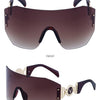 Oversized Shield Rimless Punk Sunglasses Women 2024 Luxury Brand Fashion Winged Sun Glasses For Ladies Shades Eyewear UV400