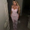 Lace Evening Dresses Woman Elegant Party With Corset Applique Mermaid Birthday Dresses Prom Gowns Halter Neck Customized