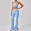 Yoga Set Women Sport Bra Gym Workout Legging High Waist Wide Flare Pant Fitness Sports Shorts Active Wear Suit