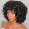 330% Dichte Brasilianische Egg Curl Pixie Cut Perücke Echthaar mit Pony Wasserwelle Kurze Bob Perücke für Frauen Vorgezupft Lokale Lieferung