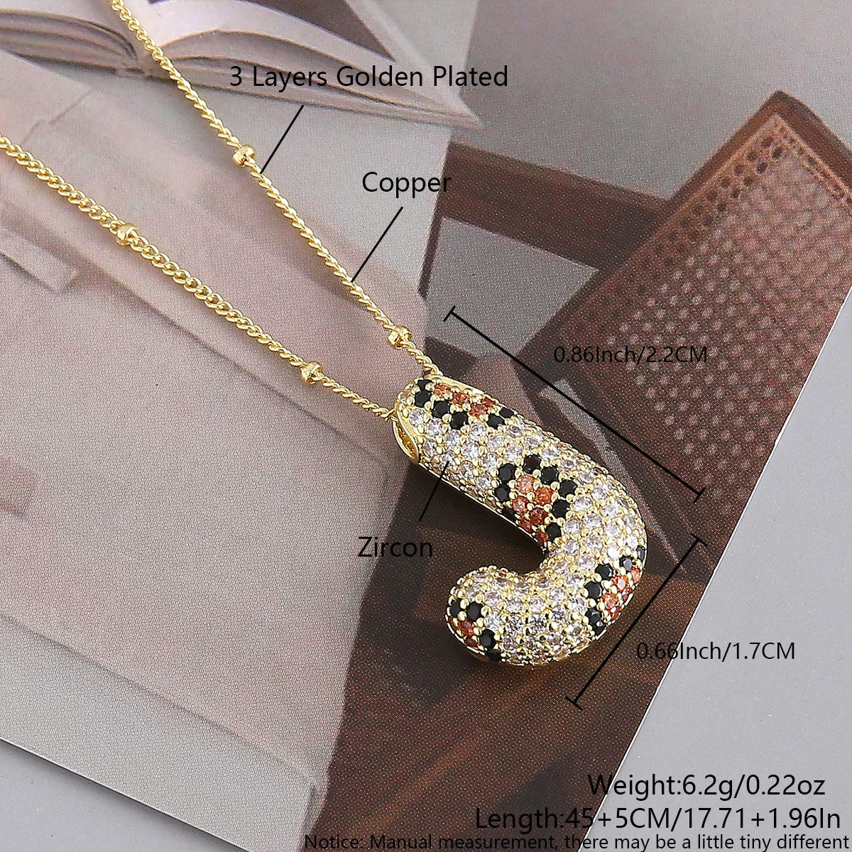 MHS.SUN Neue Leopard Bubble Buchstabenkette Vergoldet Chunky Bubble Zirkon 26 Initialen Anhänger Halskette Frauen Modeschmuck