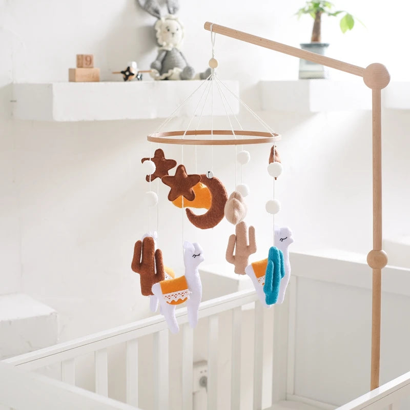 Baby-Kinderbett-Mobile-Rassel-Spielzeug 0-12 Monate Säugling Weicher Filz Teddy Samt Rosa Bär Bettglocke Hängendes Spielzeug Halterung Babybett Mädchen Spielzeug