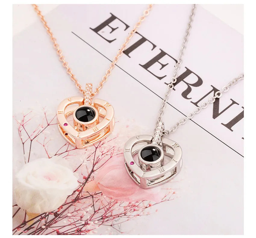 Projection Necklace 100 Languages I Love You Pendant Necklaces For Lover Girlfriend 2026 Creative Couple Romantic Jewelry Gifts