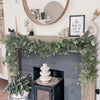 1pc Artificial Eucalyptus Leaves Greenery Garland Faux Plant Spring Vines with White Flowers Berries for Wedding Home Party Deco