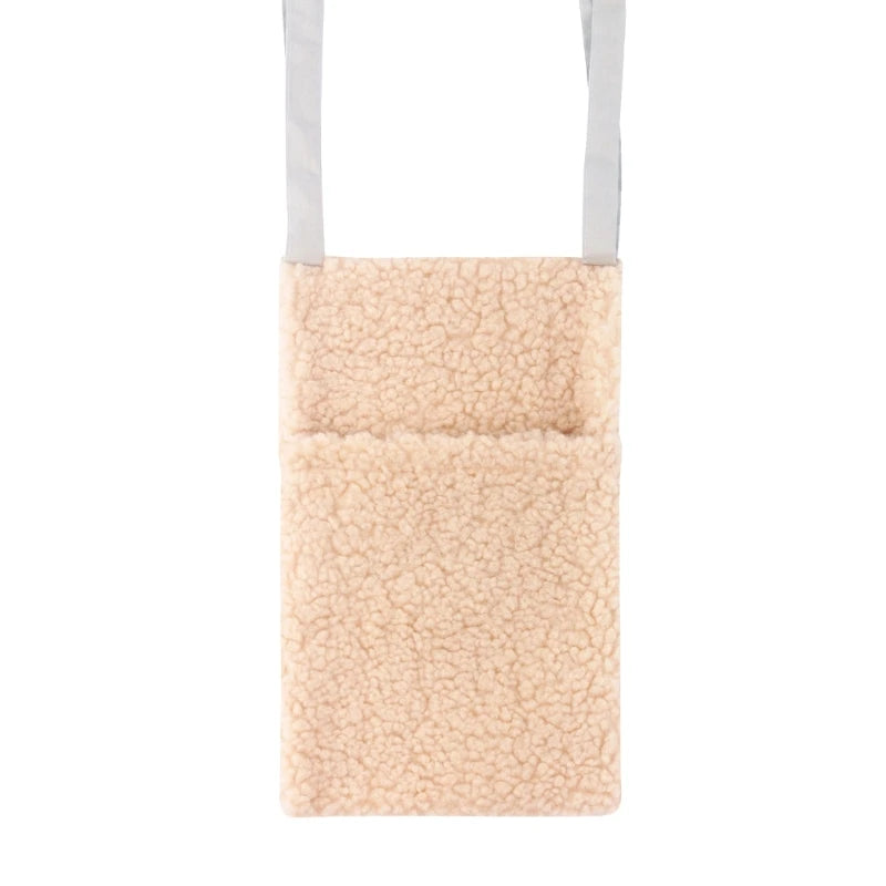 Neuer dicker Plüsch Babybett Hängetasche Tragbare Doppeltaschen Neugeborenen-Bett Spielzeug Organizer Tasche Bettkopfteil Aufbewahrungstasche