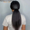 Yaki Straight U-Part-Perücken für schwarze Frauen, Kinky Straight U-Part-Perücke Echthaar Kurz Schwarz Braun U-Part-Perücke Kinky Straight Clip