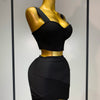 Damen sexy Top kurzer Rock Bodycon Bandage Zweiteiler Sets Weiß Schwarz 2025 Abendparty Luxus Geburtstag Outfit Nachtclub Anzüge