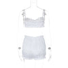 Dulzura Women'S 2 Piece Pleats Shorts Set Sleeveless Strappy Crop Tops And Sexy Shorts Matching Set Party Club