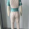 STYLISH LADY Letter Moon Printed Fitness 2 Piece Set Women Short Sleeve Crop Top and Skinny Pant Suits 2025 Summer Sports Outfit