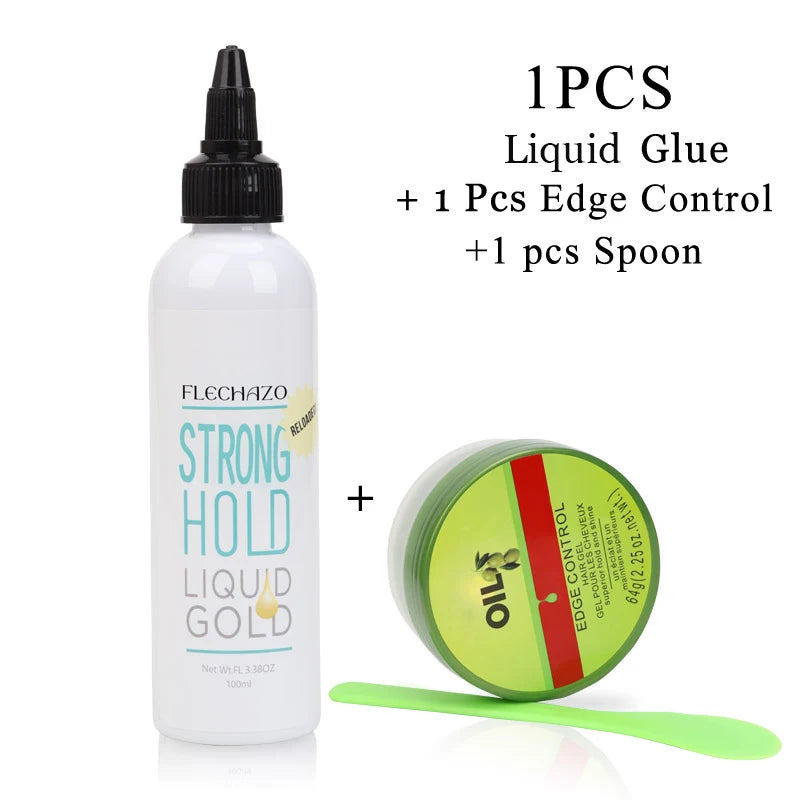 Clear Liquid Gold Lace Wig Glue For Bald Cap Beginner Friendly Strong Hold Lace Adhesive Gel Hair Bond And Wig Cap Easy To Apply
