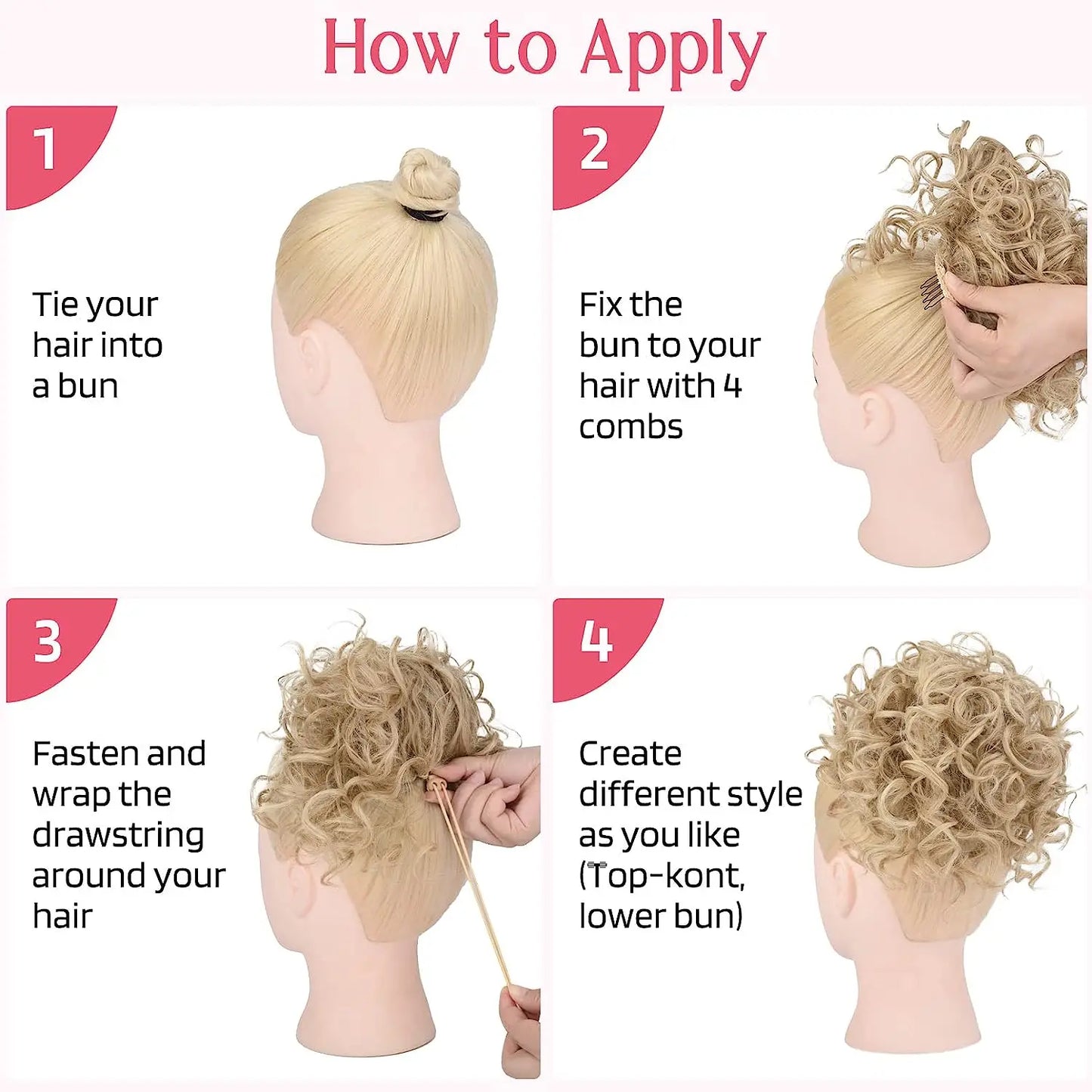 Synthetic Afro Puff Drawstring Ponytail Hair Bun 10 Inch Short Afro Kinkys Curly Afro Bun Extension Hairpieces Large Size