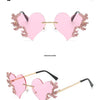 Randlose Sonnenbrille Damen Luxusmarke Strass Sonnenbrille Damen Niedliche Herzform Punk Party Brille очки від сонця женские