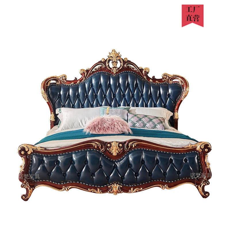 Nordisches Luxus-Ästhetik Bett Queen Size Günstig Niedlich Salon Schlafzimmer King Size Modern Holz Leder Camas Matrimonial Zimmer Möbel