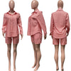 Two Piece Short Sets Women Striped Single Breasted Cardigan Blouses Shorts Elastic Waist Shirt Suit Casual Outwear Summer