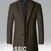 BROWON Brand Trench Coat Men Autumn and Winter New Solid Color Long Woolen Coat for Men Business Casual Windbreaker Men Clothing