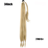 Ponytail Extensions Synthetic Boxing Braids Wrap Around Chignon Tail With Rubber Band Hair Ring 26 Inch Brown Ombre Braid DIY