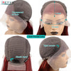 13X4 HD Transparente Lace Front Perücken Burgunderrote Echthaarperücken Vorgezupft 30 Zoll Body Wave Lace Front Perücken für Frauen Gelockt