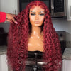 Burgundy Wig Human Hair 99j 13x6 Deep Wave Lace Front Wigs Human Hair Pre Plucked HD Transparent Lace Frontal Wigs For Women