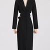TWOTWINSTYLE Solid Hollow Out Patchwork Belt Blazers For Women Notched Collar Long Sleeve Spliced Single Breasted Blazer Female