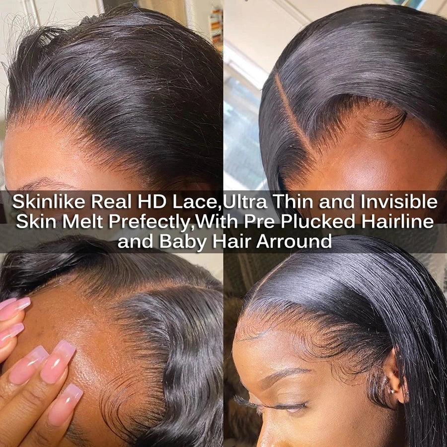 13x6 HD-Lace-Frontal nur Tiefwelle 13x4 Full Frontal unsichtbare HD-Lace-Verschluss nur Echthaar für Frauen schmilzt Haut vorgezupft