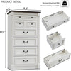 Farmhouse 7 drawer dresser, 57" large Roman column chest of drawers, bedroom, hallway, living room storage dresser.