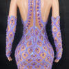 High Quality Sparkling Rainestone Sexy Bodycon Mini Dress Birthday Celebrate Evening Party Dress