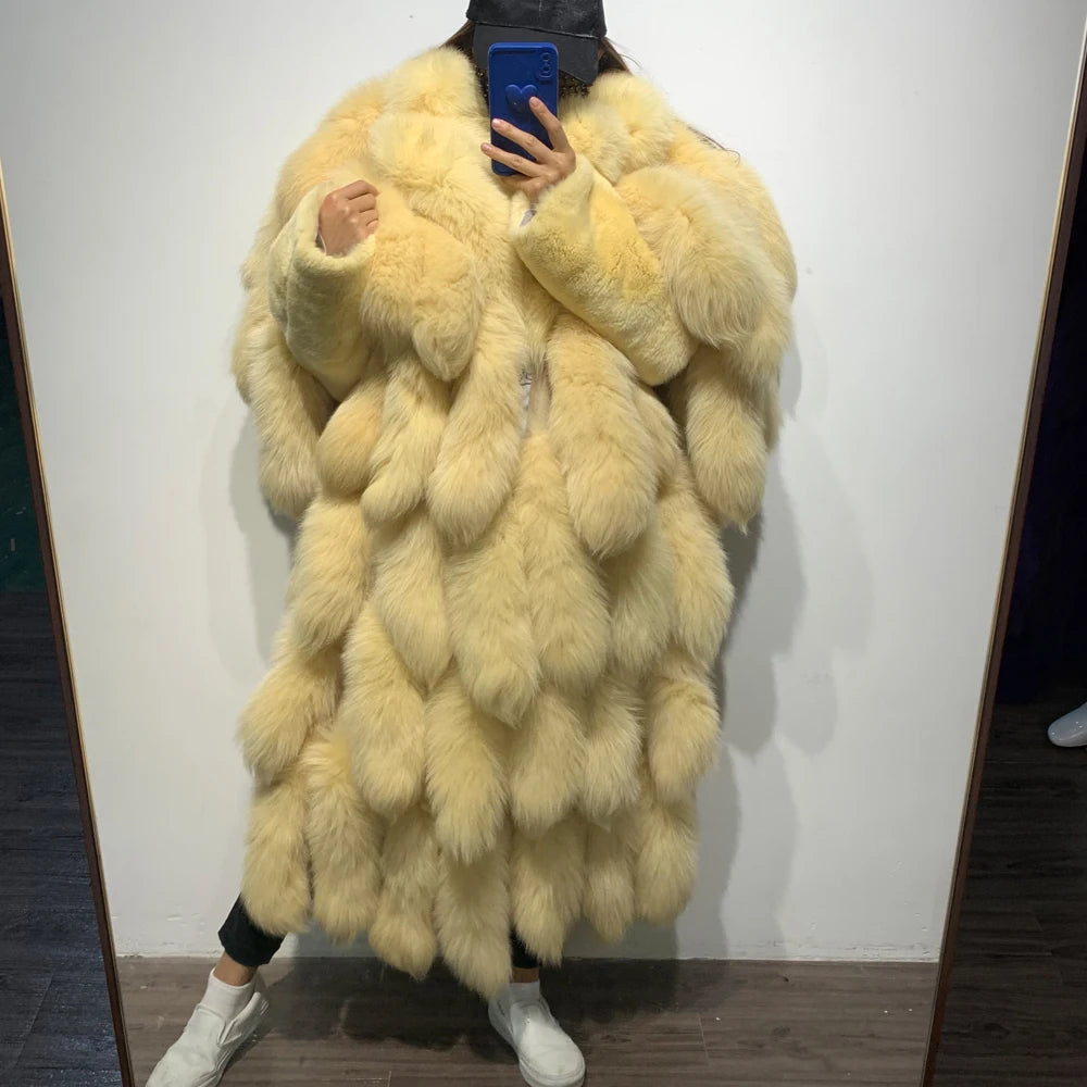 GO BALLISTIC YA Fox Fur Coat 2023 Winter New Natural Fur Clothing Fur Outwear 7337