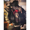 Bestickte College Jacke Herren PU-Lederärmel Oversized Bomberjacken Damen Baseball Mäntel Streetwear Herren Kleidung