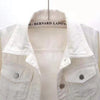 2024 New Women Spring Autumn Denim Jacket Tops Pink Color Solid Short Multicolor Feminino Three Quarter Sleeve Jean Jacket
