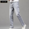 Sommer elastische Herrenjeans Mode Grau Bequeme Business Straight Stretch Baumwolle Casual Denim Hose Marke Männliche Dünne Hosen