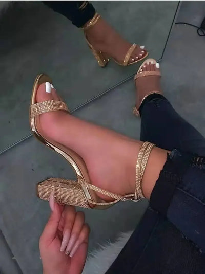 High Heels Sandalen Damen Strass Sexy Transparente Sandalen Weibliche Neue Sommer Party Kleidschuhe Damen Pumps Übergröße