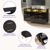 Kommode mit 6 Schubladen für Schlafzimmer mit LED-Beleuchtung, Hochglanz-Kommode mit Metallfüßen, moderner Holzschrank-Aufbewahrungsorganisator
